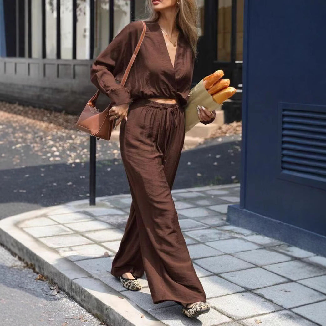 Ensemble Haut Col V Femme
