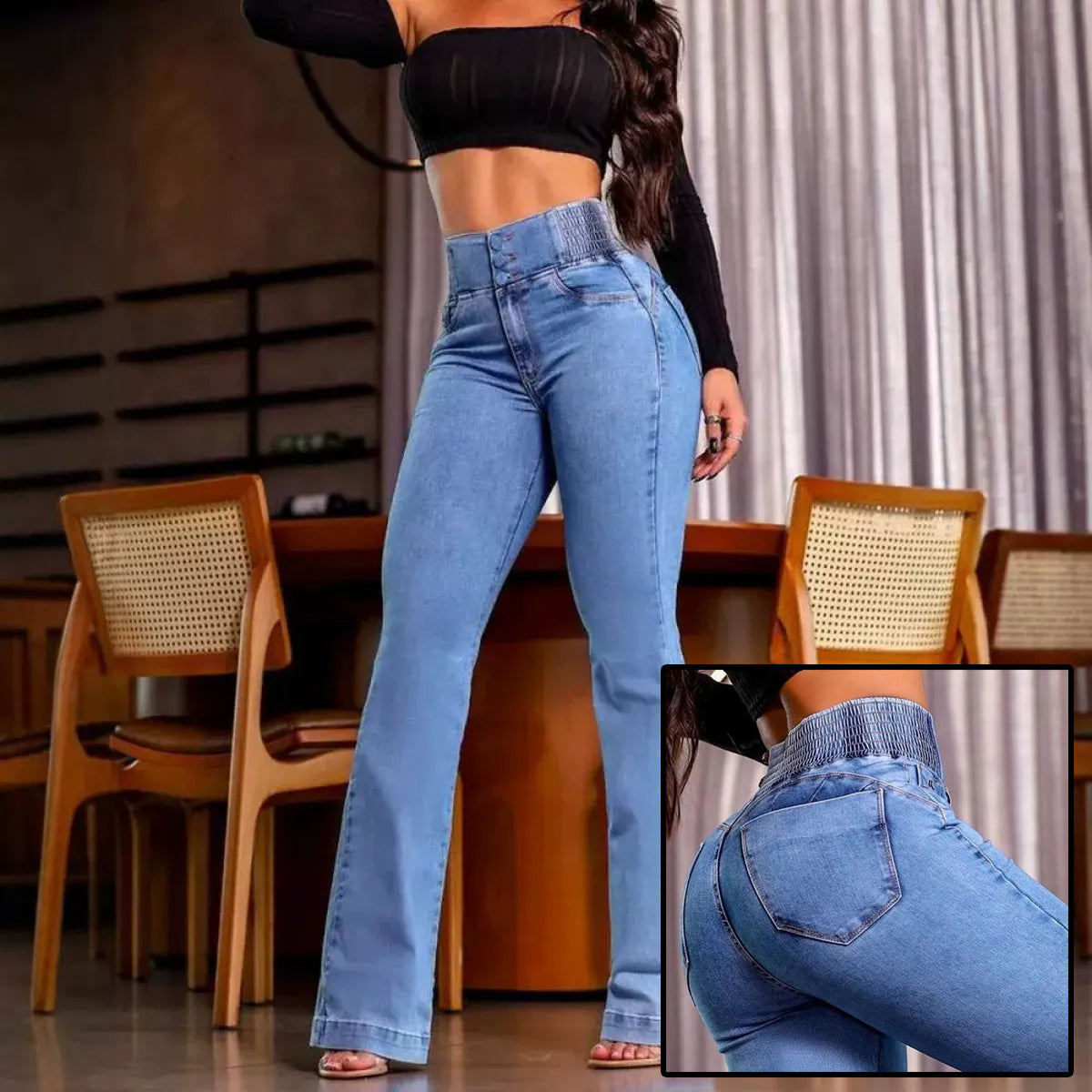 Jean Taille Haute Élégant et Sexy