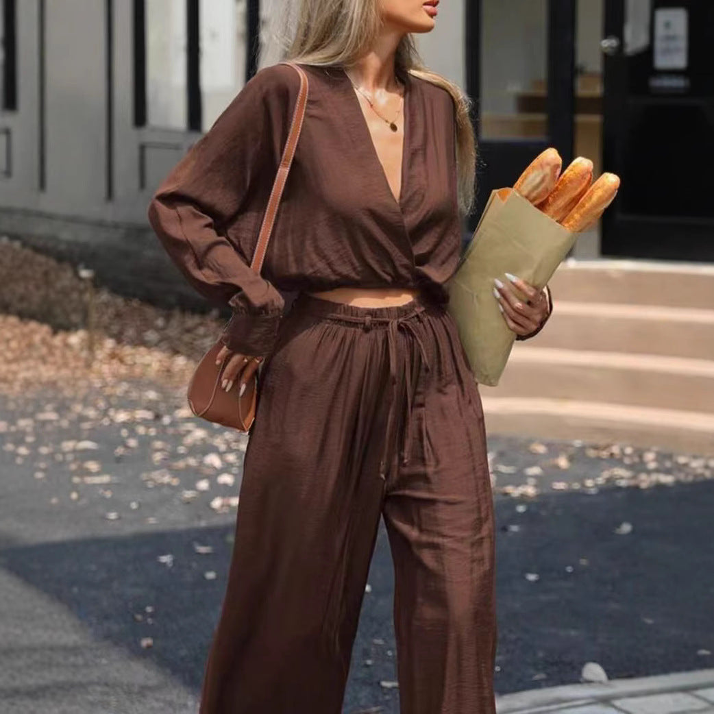 Ensemble Haut Col V Femme