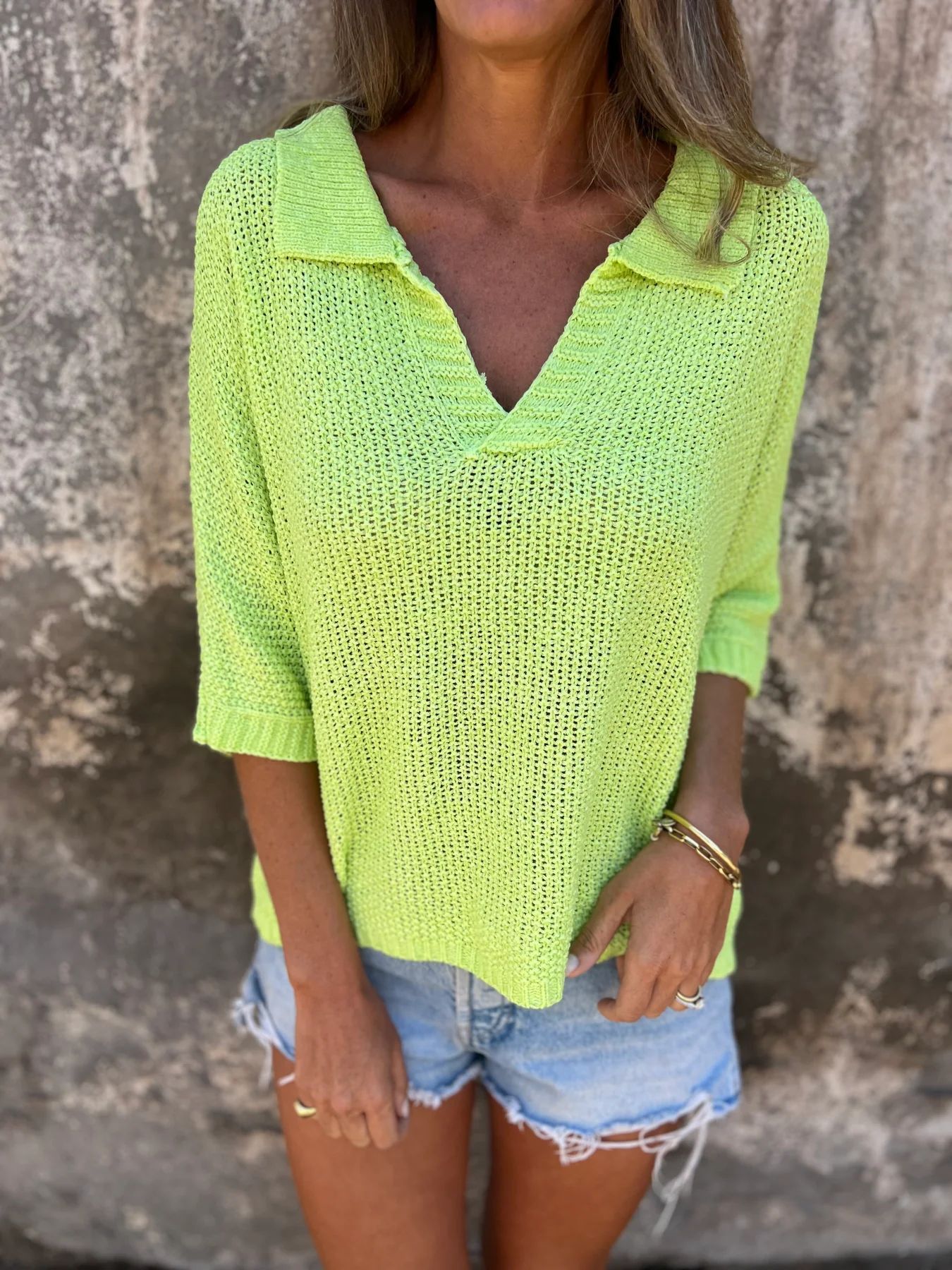Haut Femme en Maille à Col Revers