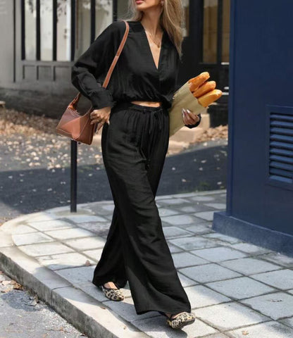 Ensemble Haut Col V Femme