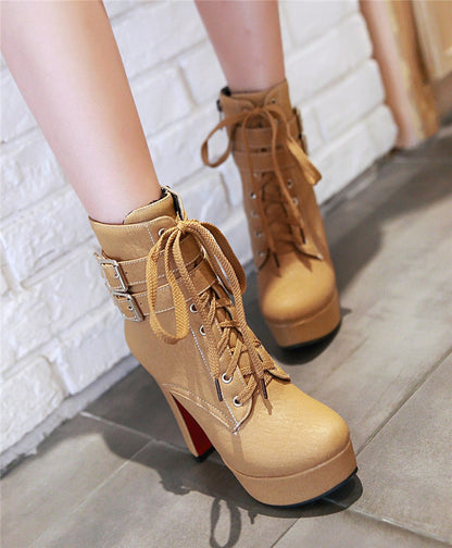 Bottes à Talons Épais Femme
