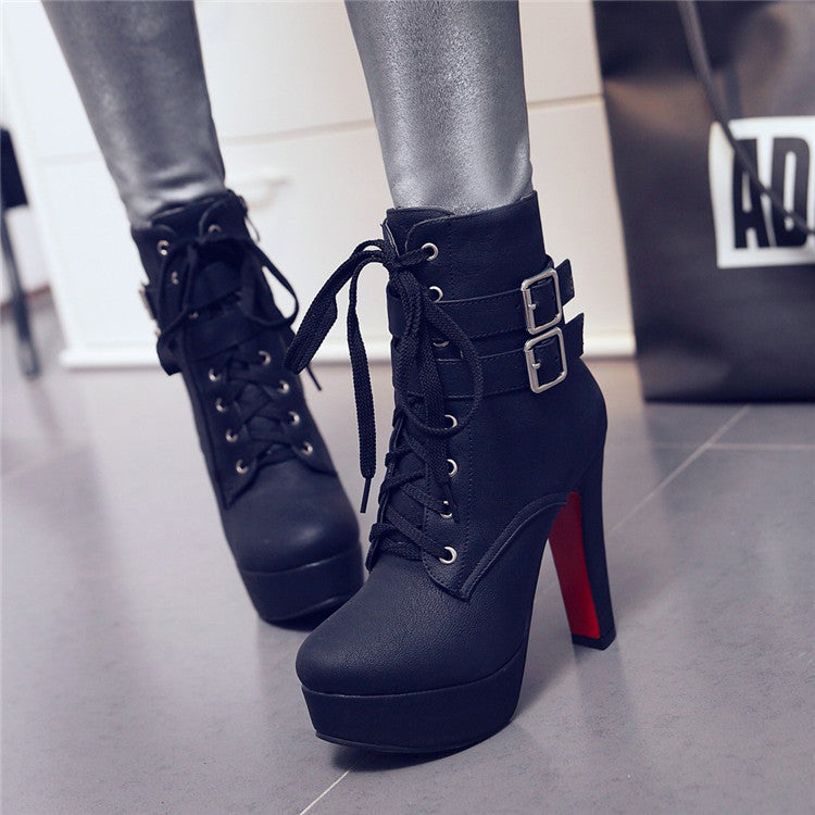 Bottes à Talons Épais Femme