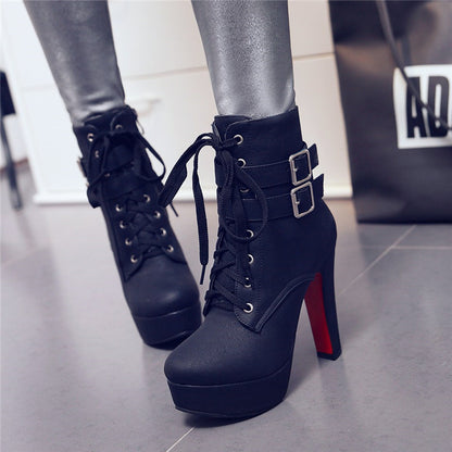 Bottes à Talons Épais Femme