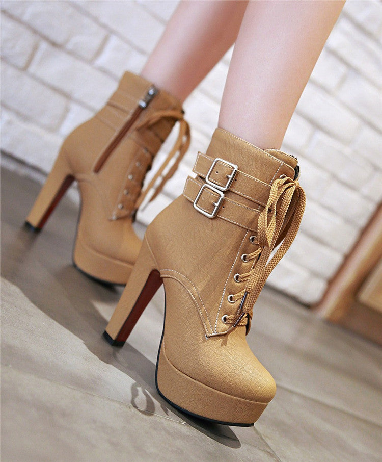 Bottes à Talons Épais Femme