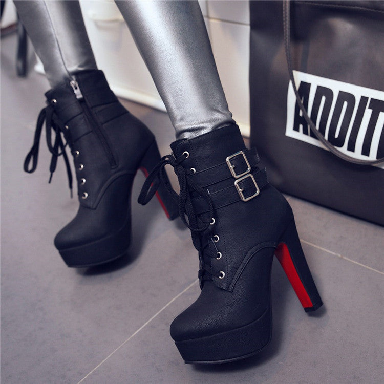 Bottes à Talons Épais Femme