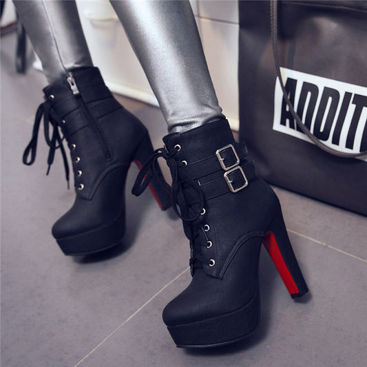 Bottes à Talons Épais Femme