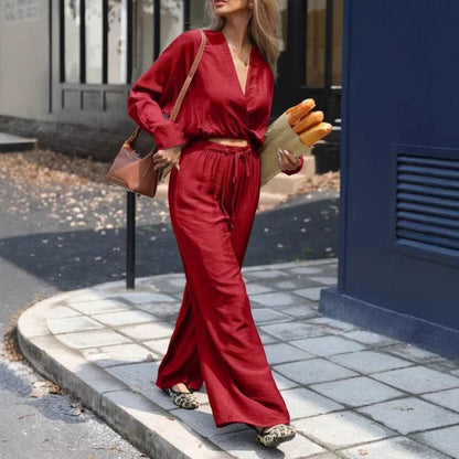 Ensemble Haut Col V Femme