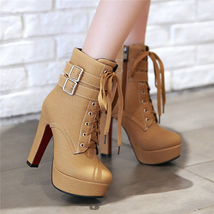 Bottes à Talons Épais Femme