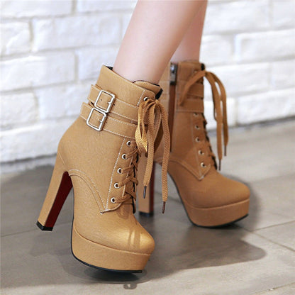 Bottes à Talons Épais Femme