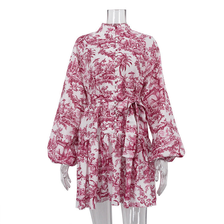 Robe Courte Imprimé Encre