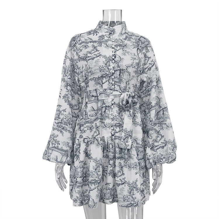 Robe Courte Imprimé Encre