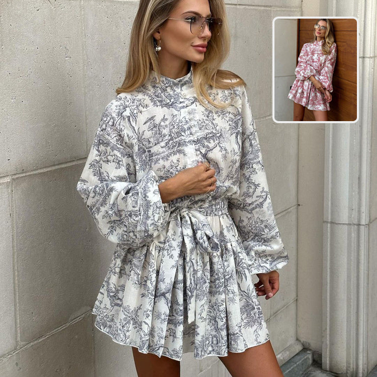 Robe Courte Imprimé Encre