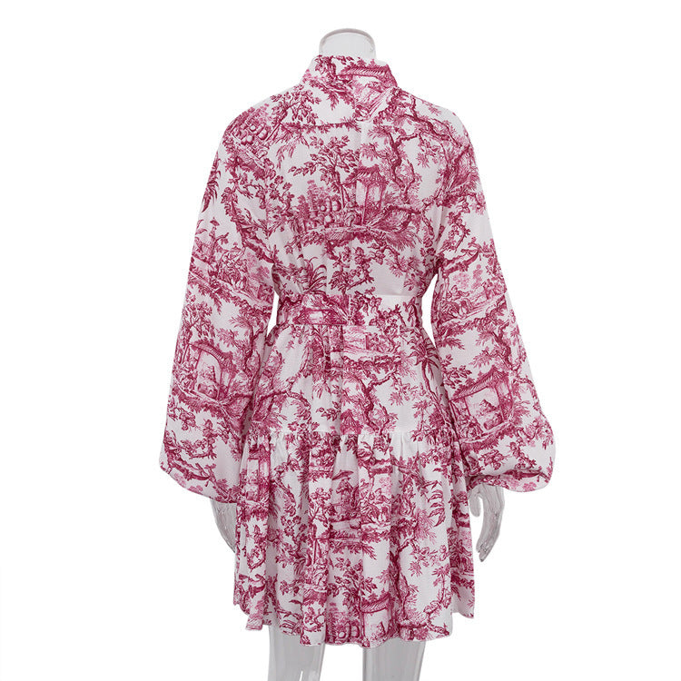 Robe Courte Imprimé Encre
