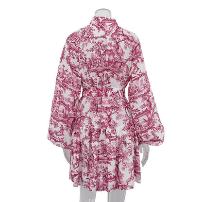 Robe Courte Imprimé Encre