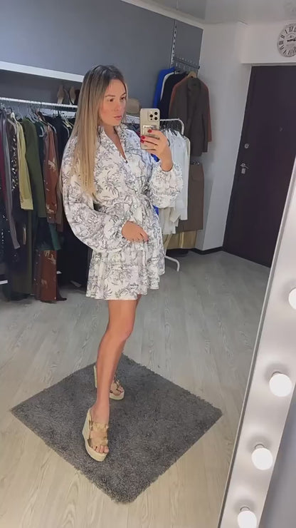 Robe Courte Imprimé Encre